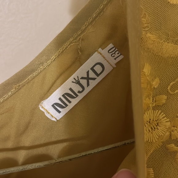 NNJXD Yellow Floral Kids Dress 7/8 - Picture 2 of 3